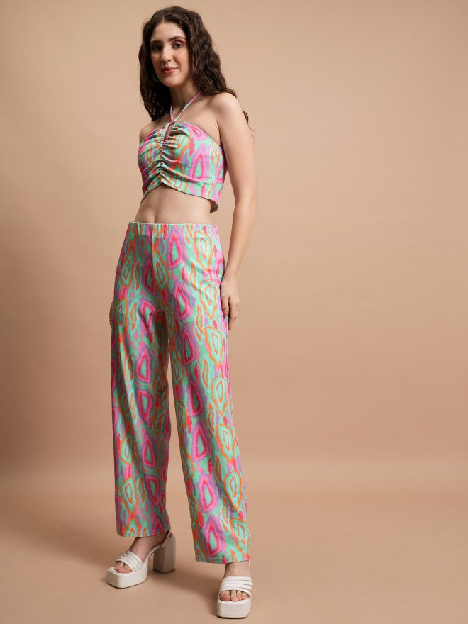 Tokyo Talkies Women Pink Top With Trouser - Pink - Image 2