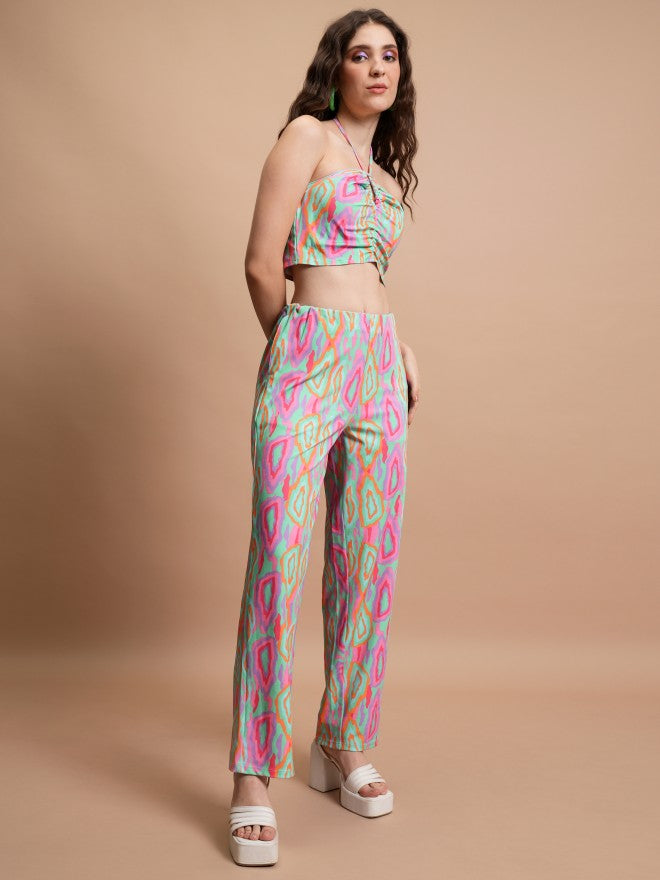 Tokyo Talkies Women Pink Top With Trouser - Pink - Image 4