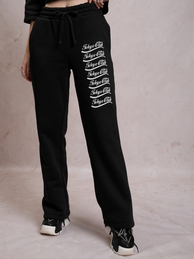 Tokyo Talkies Women Black Sweatshirt With Trouser Co-Ords - Black - Image 7