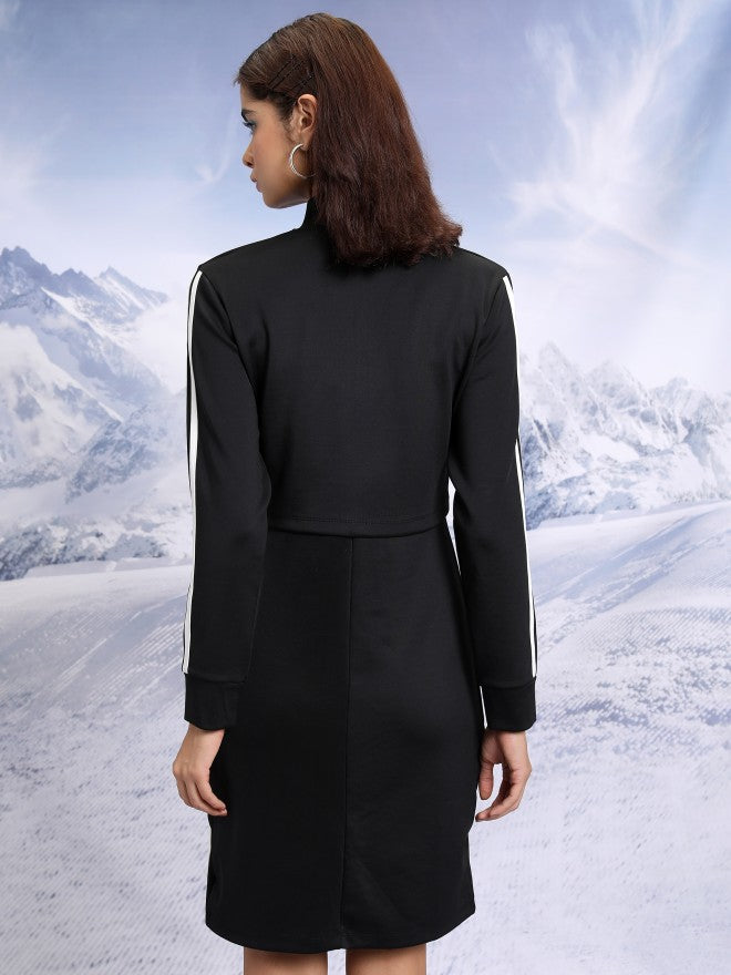 Tokyo Talkies Women Black Jacket With Dress Co-Ords - Black - Image 3