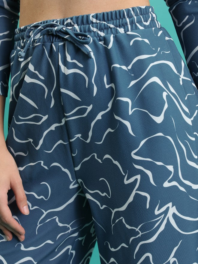 Tokyo Talkies Women Blue/White Top With Trousers Co-Ords - Blue - Image 6