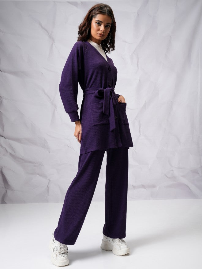Tokyo Talkies Women Navy Blue Top With Trouser - Navy Blue - Image 4