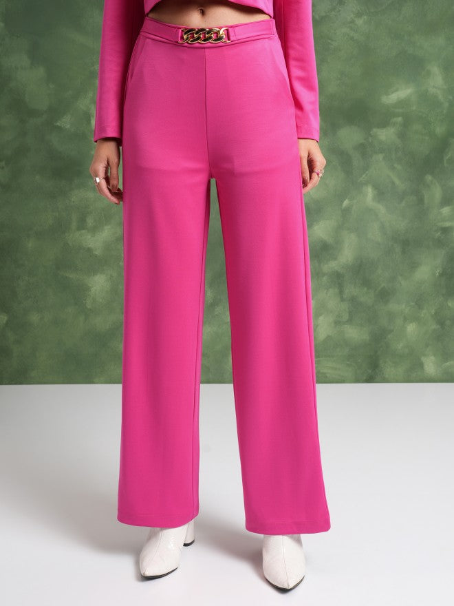 Tokyo Talkies Women Pink Coat With Trousers Co-Ords - Pink - Image 6