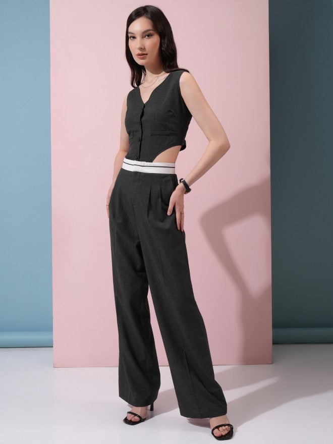Tokyo Talkies Women Charcoal Top With Trouser - Charcoal - Image 2