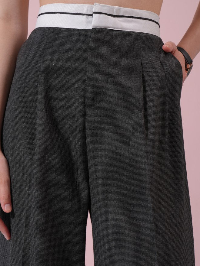 Tokyo Talkies Women Charcoal Top With Trouser - Charcoal - Image 6