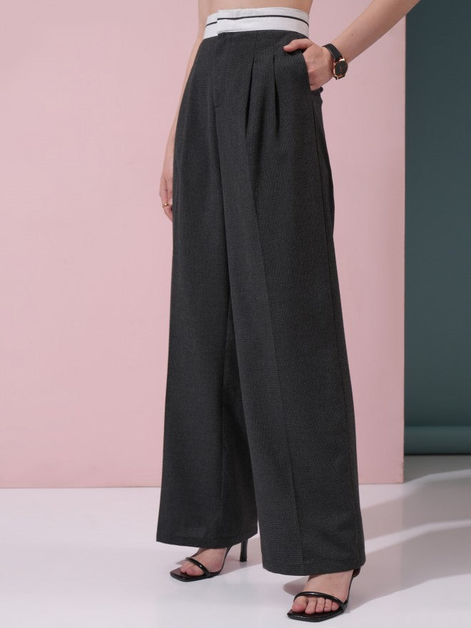 Tokyo Talkies Women Charcoal Top With Trouser - Charcoal - Image 7