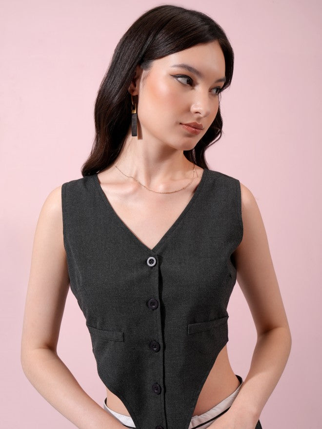 Tokyo Talkies Women Charcoal Top With Trouser - Charcoal - Image 8