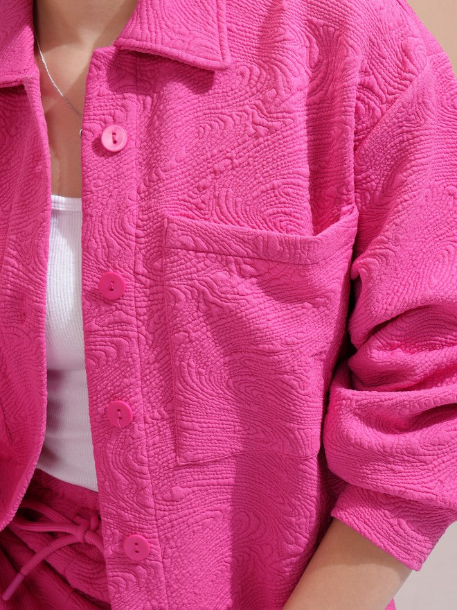 Tokyo Talkies Women Pink Shirt With Trouser - Pink - Image 8