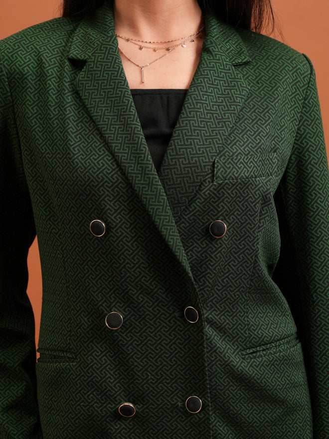 Tokyo Talkies Women Green Blazer With Trouser - Green - Image 5