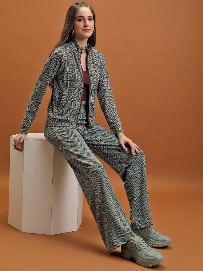 Tokyo Talkies Women Green Blazer With Trouser - Green - Image 1