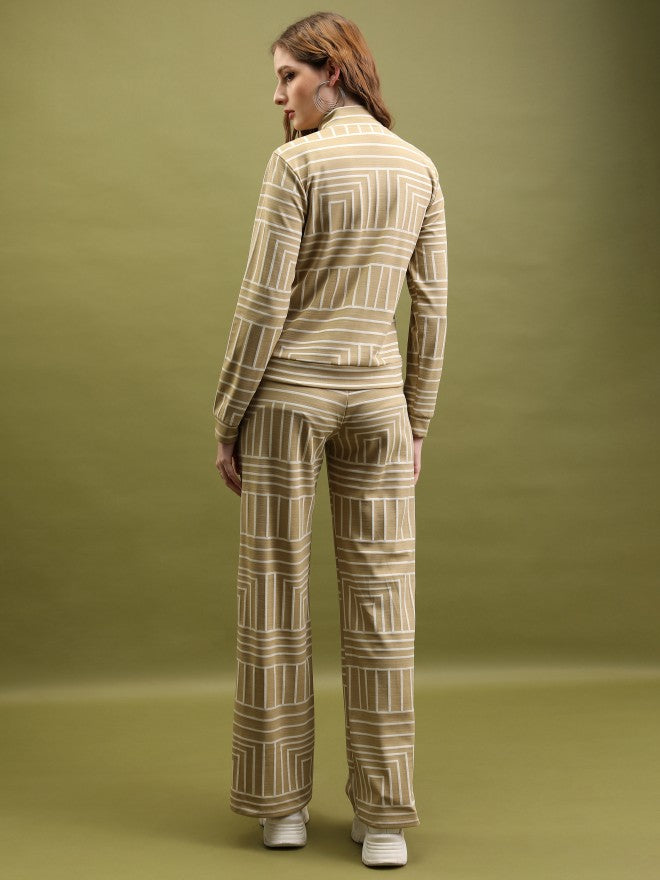 Women Jacket With Trouser Co-Ords - Tan - Image 3