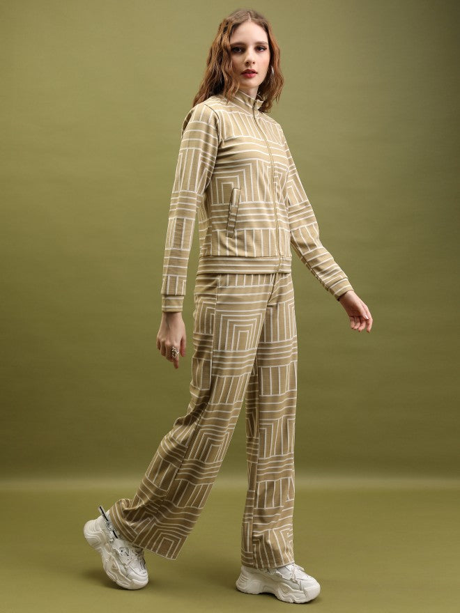 Women Jacket With Trouser Co-Ords - Tan - Image 4