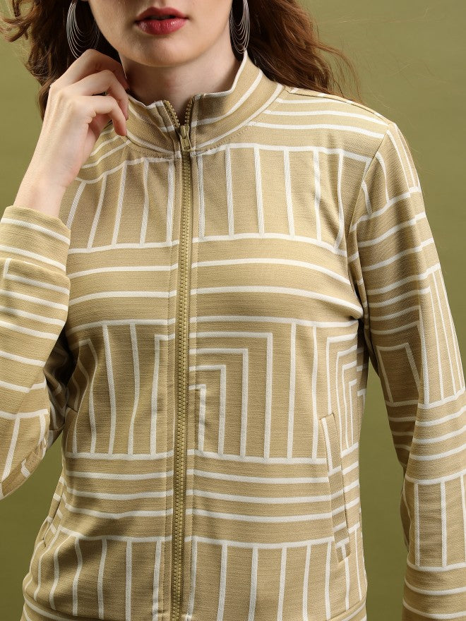 Women Jacket With Trouser Co-Ords - Tan - Image 5