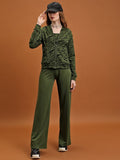 Tokyo Talkies Women Green/Black Sweatshirt With Trouser Co-Ords - Green - Image 1