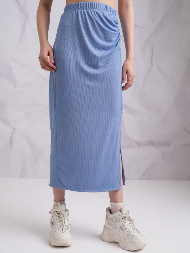 Tokyo Talkies Women Blue Top With Skirt Co-Ords - Blue - Image 7