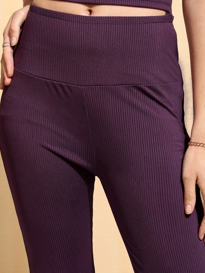Tokyo Talkies Women Purple Top With Trouser - Purple - Image 7