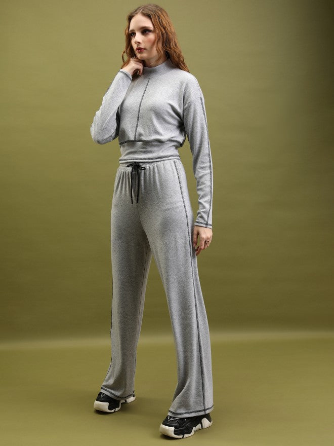Women Sweatshirt With Trouser Co-Ords - Grey - Image 2