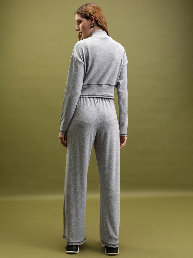 Women Sweatshirt With Trouser Co-Ords - Grey - Image 3