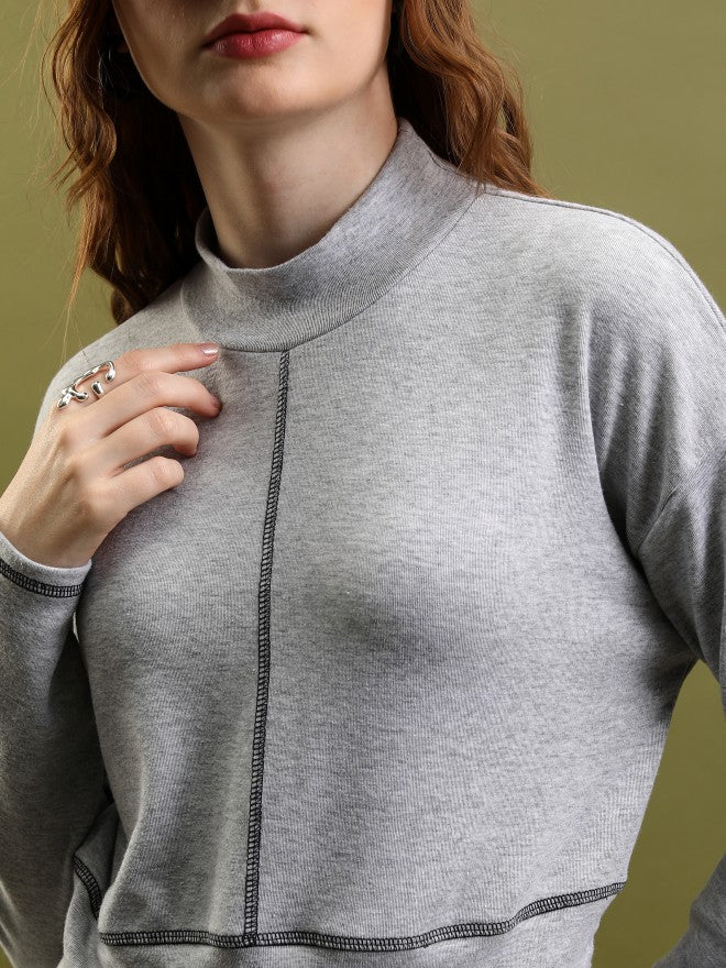 Women Sweatshirt With Trouser Co-Ords - Grey - Image 5
