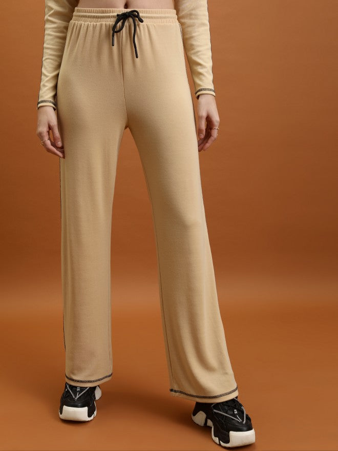 Tokyo Talkies Women Beige Top With Trouser Co-Ords - Beige - Image 7