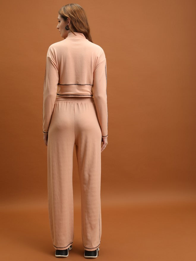 Tokyo Talkies Women Nude Top With Trouser Co-Ords - Nude - Image 3