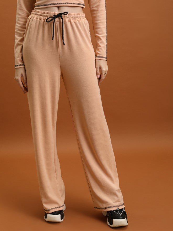Tokyo Talkies Women Nude Top With Trouser Co-Ords - Nude - Image 7