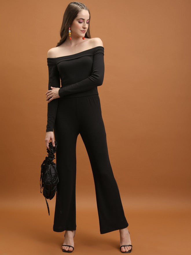 Tokyo Talkies Women Black Top With Trouser Co-Ords - Black - Image 1