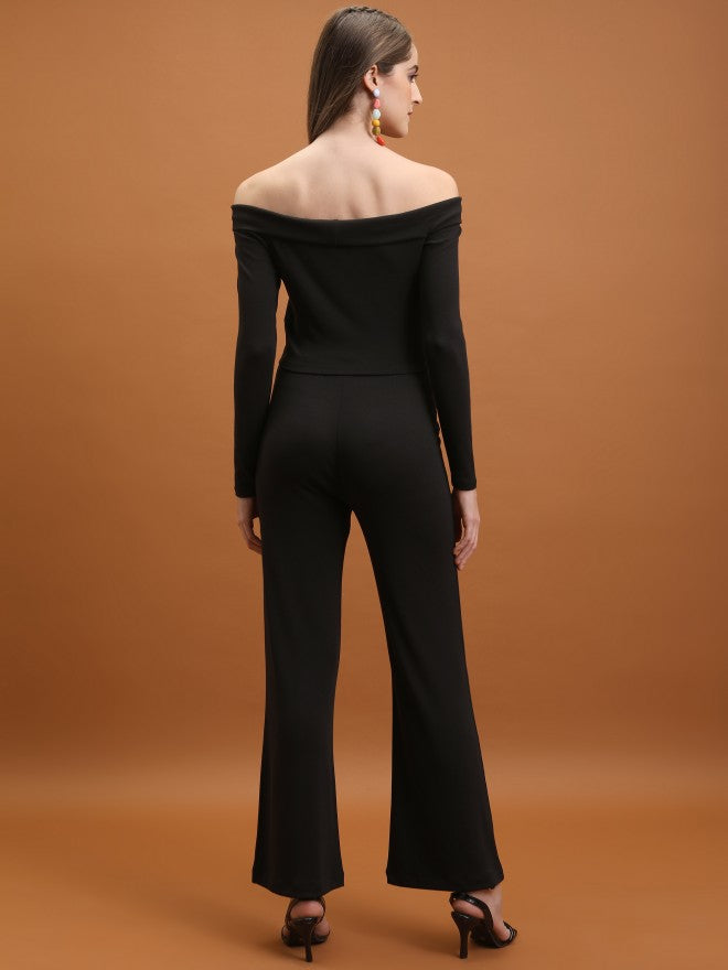 Tokyo Talkies Women Black Top With Trouser Co-Ords - Black - Image 3