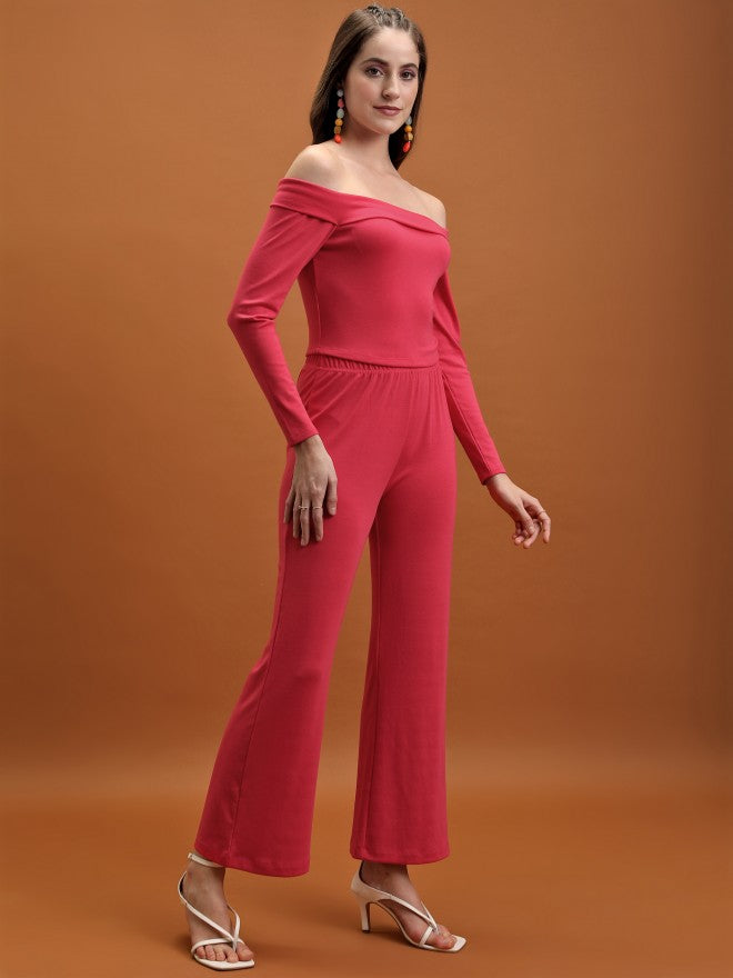 Tokyo Talkies Women Pink Top With Trouser Co-Ords - Pink - Image 4