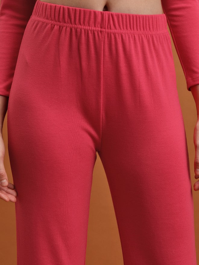 Tokyo Talkies Women Pink Top With Trouser Co-Ords - Pink - Image 6