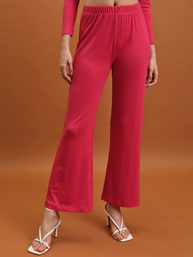 Tokyo Talkies Women Pink Top With Trouser Co-Ords - Pink - Image 7
