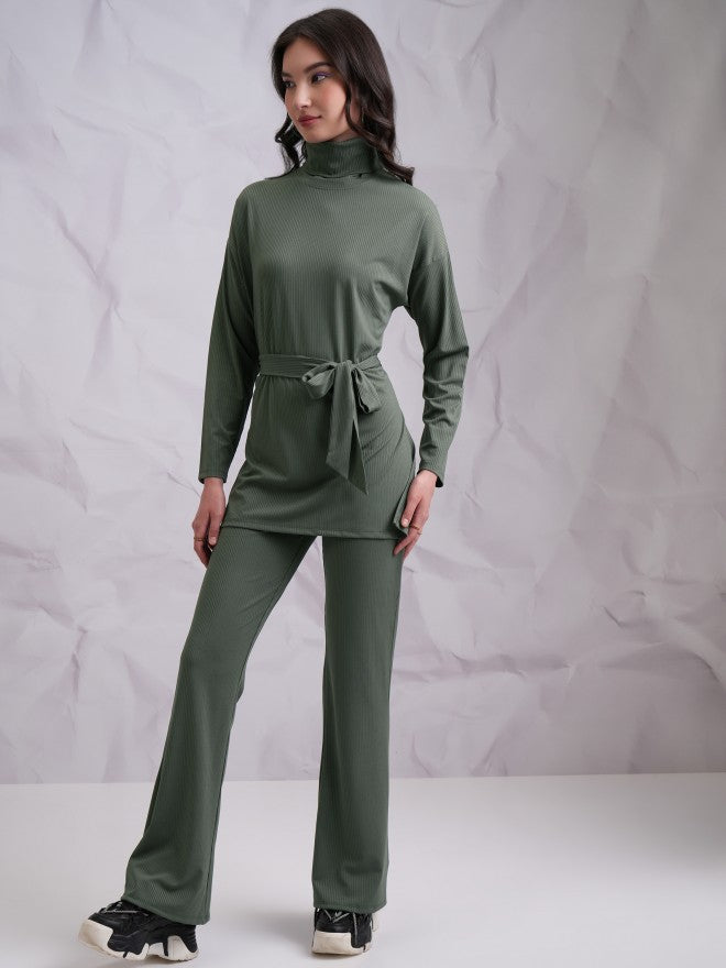 Tokyo Talkies Women Olive Top With Trouser - Olive - Image 2