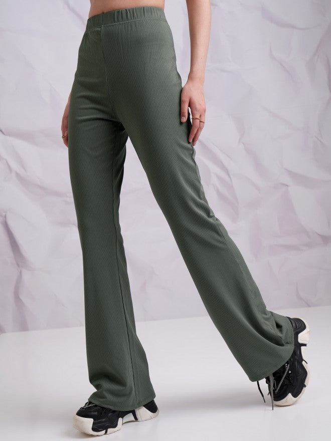 Tokyo Talkies Women Olive Top With Trouser - Olive - Image 7