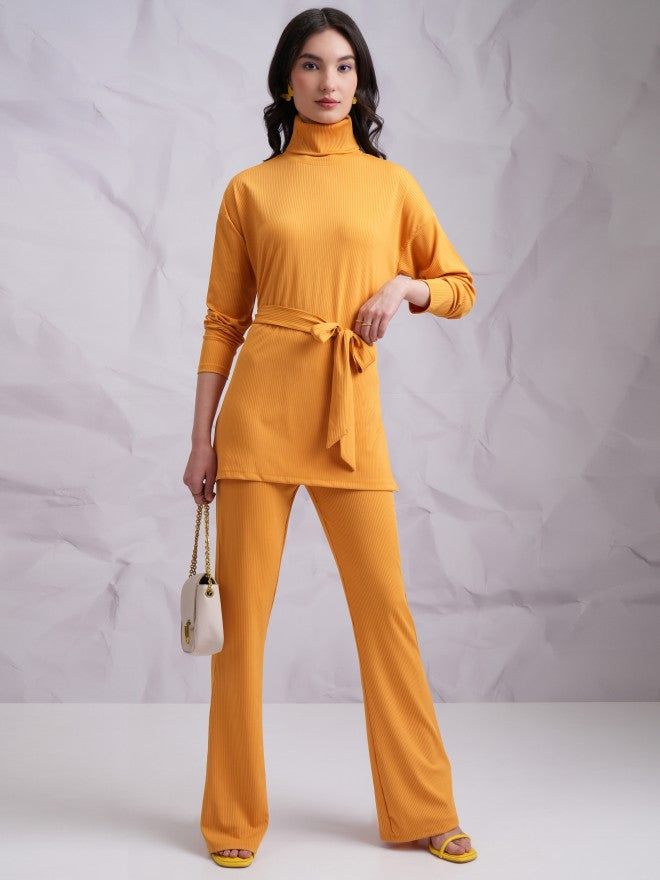 Tokyo Talkies Women Yellow Top With Trouser Co-Ords - Yellow - Image 1