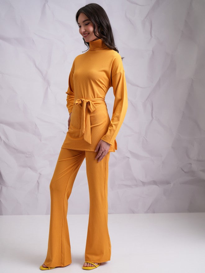 Tokyo Talkies Women Yellow Top With Trouser Co-Ords - Yellow - Image 2