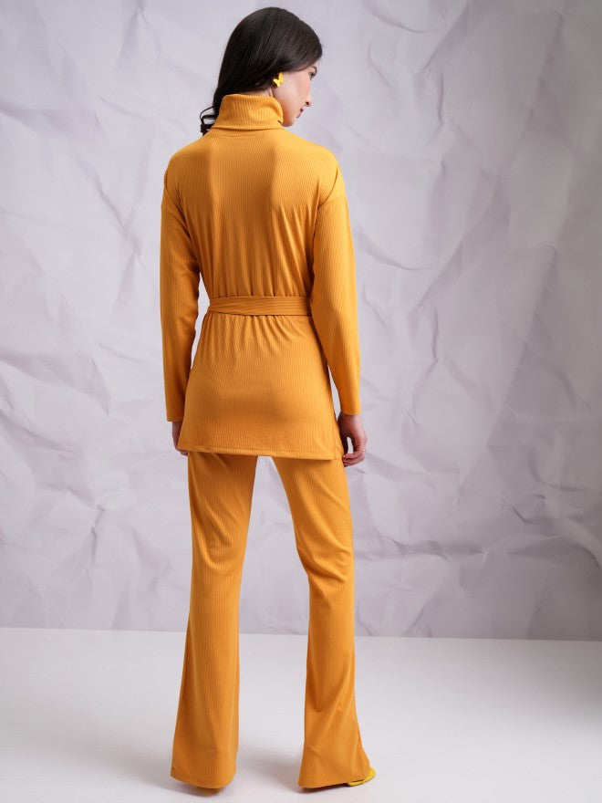 Tokyo Talkies Women Yellow Top With Trouser Co-Ords - Yellow - Image 3