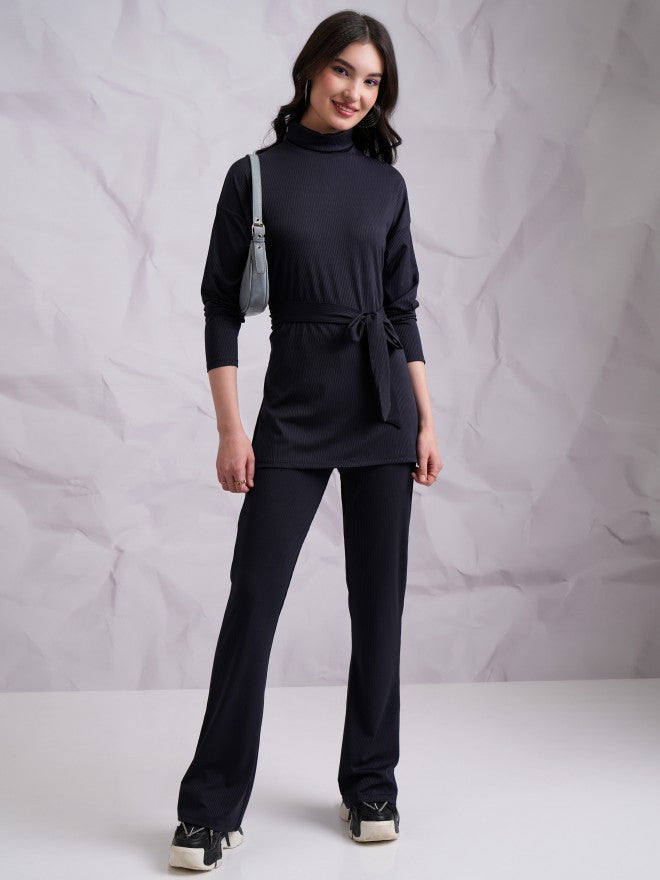 Tokyo Talkies Women Blue Top With Trouser Co-Ords - Blue - Image 1