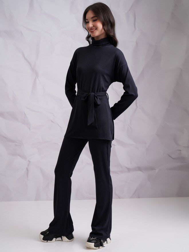 Tokyo Talkies Women Blue Top With Trouser Co-Ords - Blue - Image 2