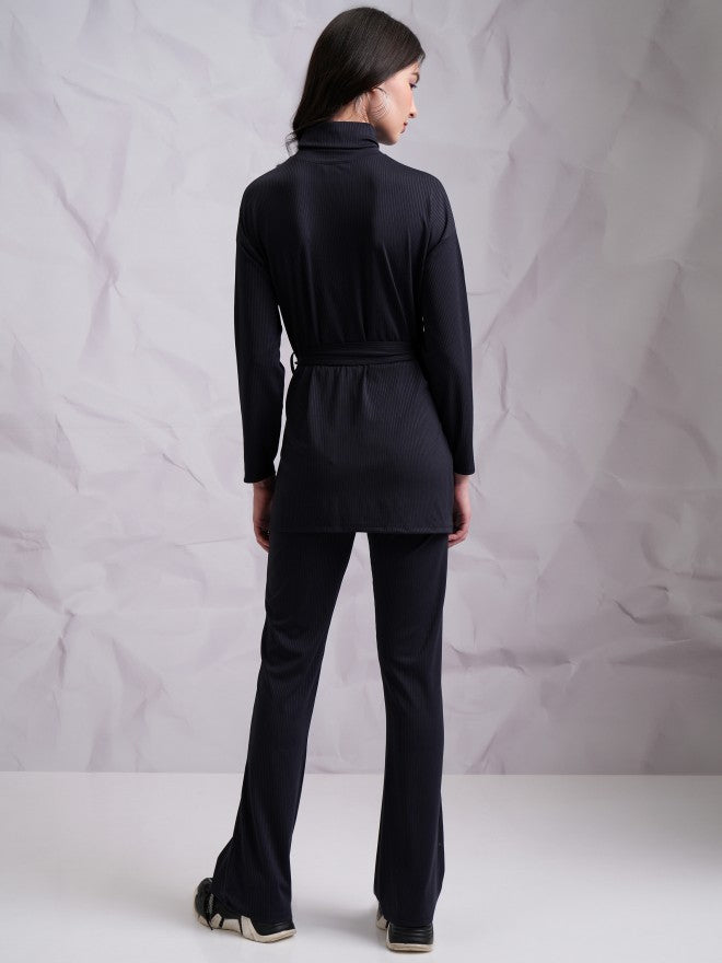 Tokyo Talkies Women Blue Top With Trouser Co-Ords - Blue - Image 3