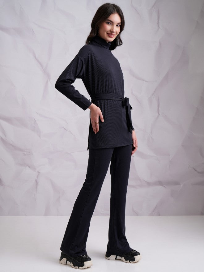 Tokyo Talkies Women Blue Top With Trouser Co-Ords - Blue - Image 4