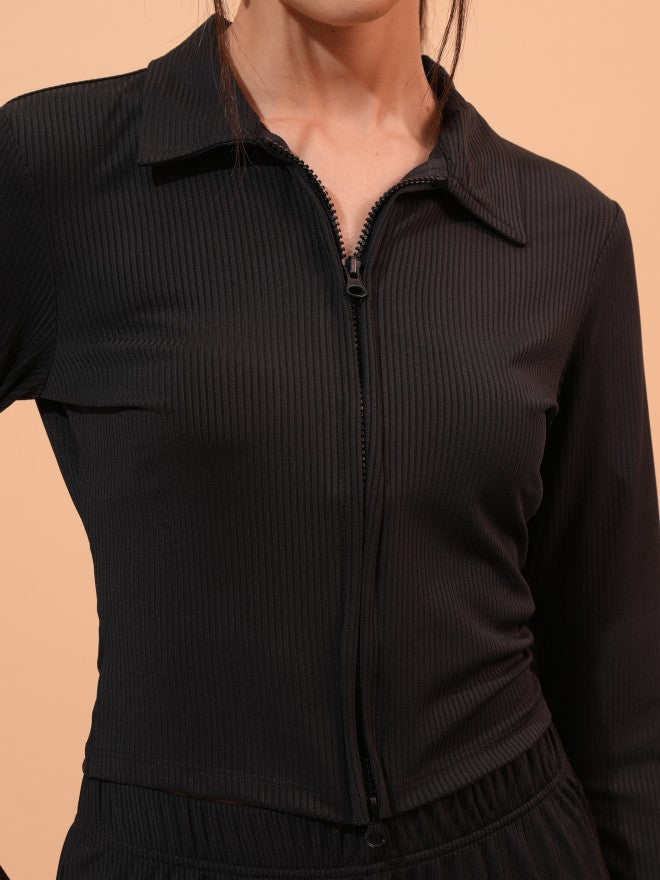 Tokyo Talkies Women Black Top With Trouser Co-Ords - Black - Image 5