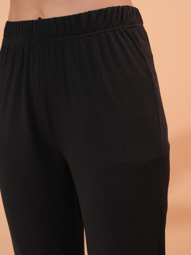 Tokyo Talkies Women Black Top With Trouser Co-Ords - Black - Image 6