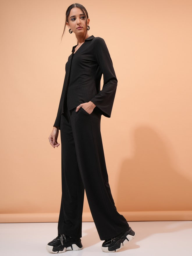 Tokyo Talkies Women Black Top With Trouser - Black - Image 2