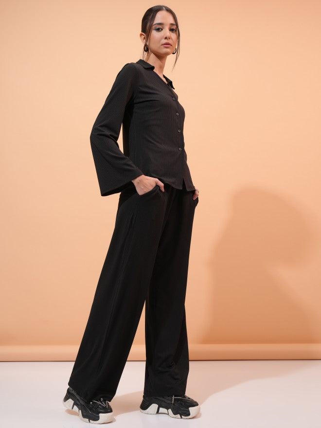 Tokyo Talkies Women Black Top With Trouser - Black - Image 4