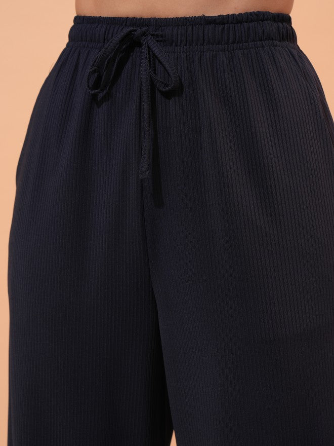 Tokyo Talkies Women Navy Blue Blazer With Trouser - Navy Blue - Image 6