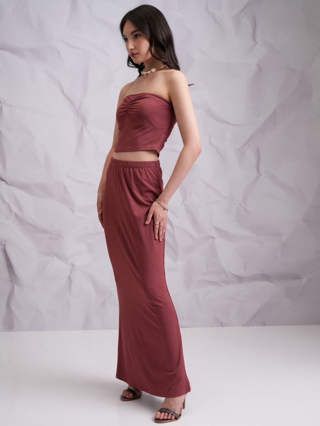 Tokyo Talkies Women Rose Top With Skirt - Rose - Image 2