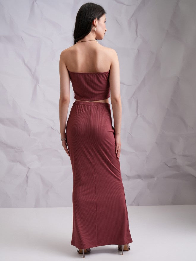 Tokyo Talkies Women Rose Top With Skirt - Rose - Image 3