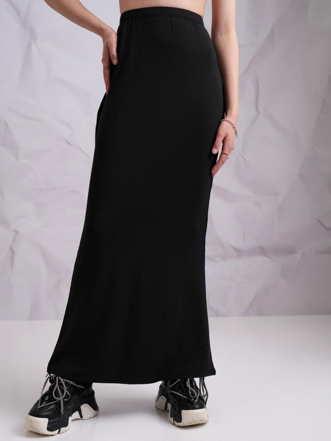 Tokyo Talkies Women Black Top With Skirt Co-Ords - Black - Image 7
