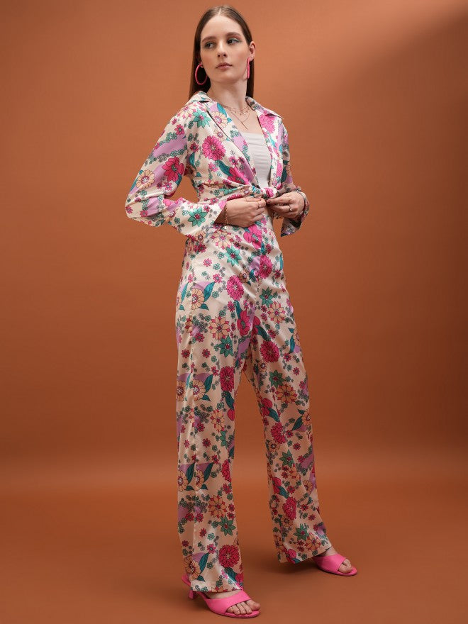 Women Coat With Trouser Co-Ords - Off White - Image 4