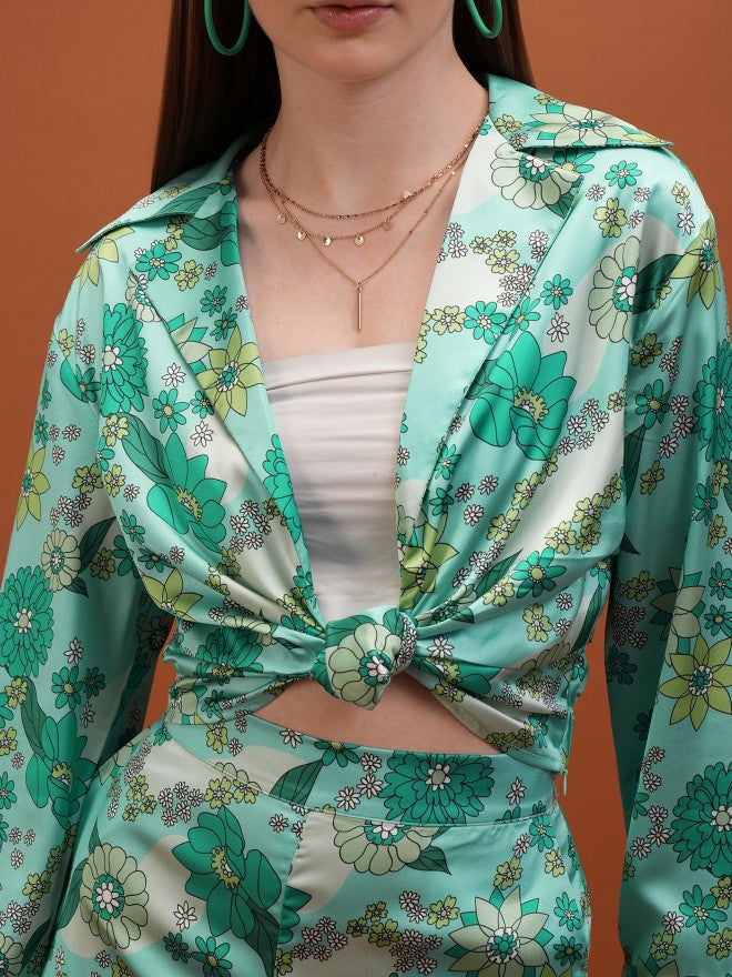 Tokyo Talkies Women Green Blazer With Trouser - Green - Image 5